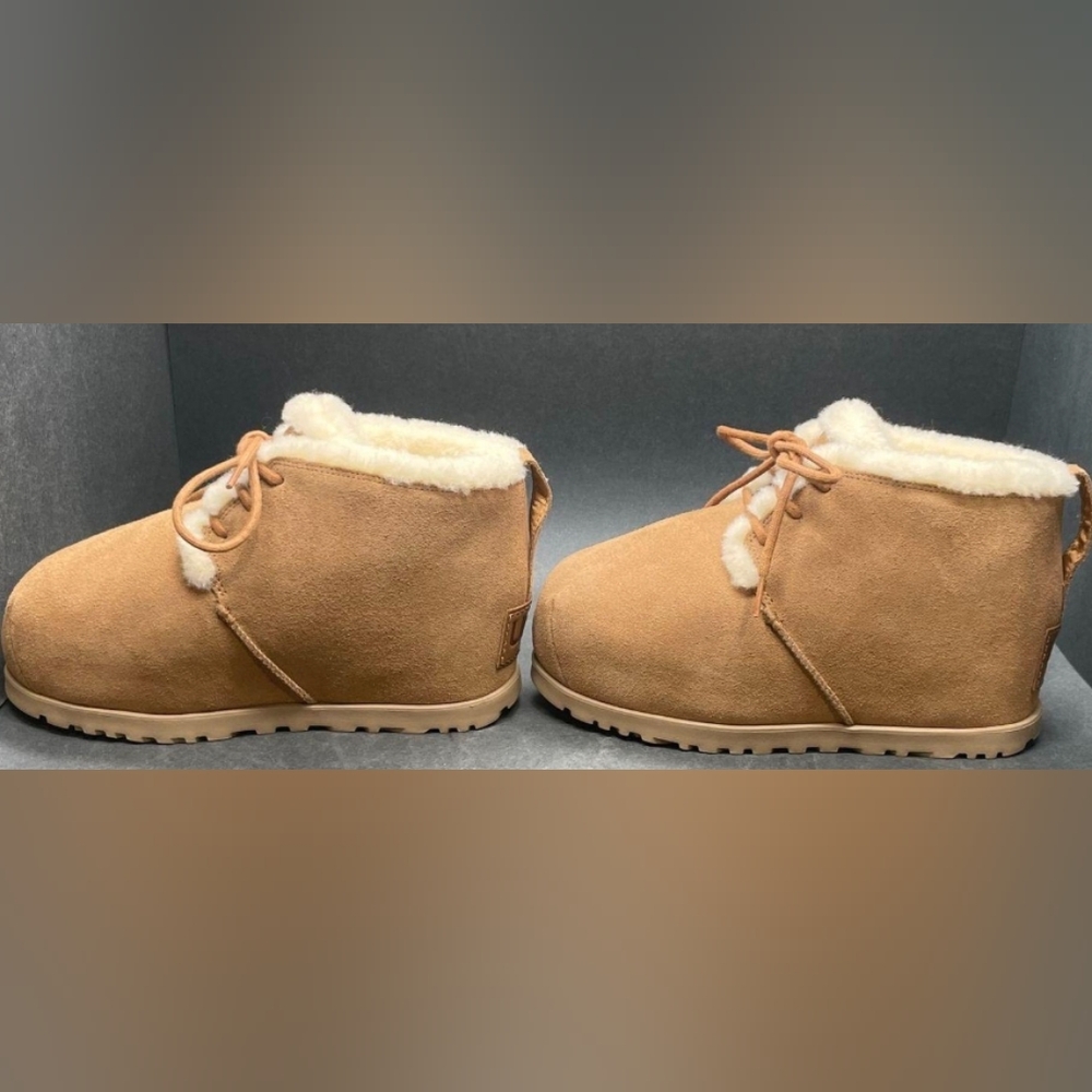 UGG Wmn's Pumped Lace Up 'Chestnut' Ankle Boots Size 8 NWT MSRP $175 - Picture 6 of 10